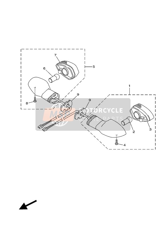 Yamaha T110C CRYPTON 2010 Knipperlicht voor een 2010 Yamaha T110C CRYPTON